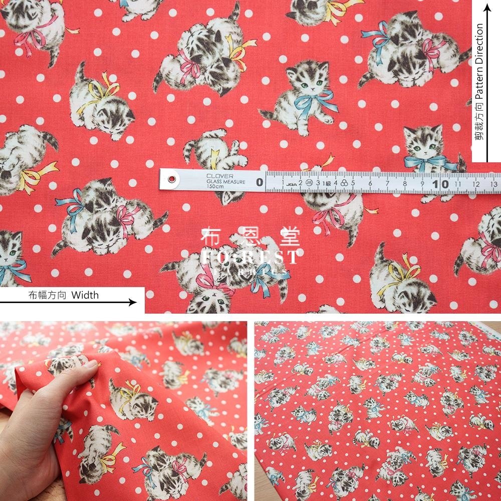 cotton - Dear Little World - Cats Dot fabric - FO:REST Fabric 布恩堂Liberty fabrictana lawnjapanese fabricykk zipper