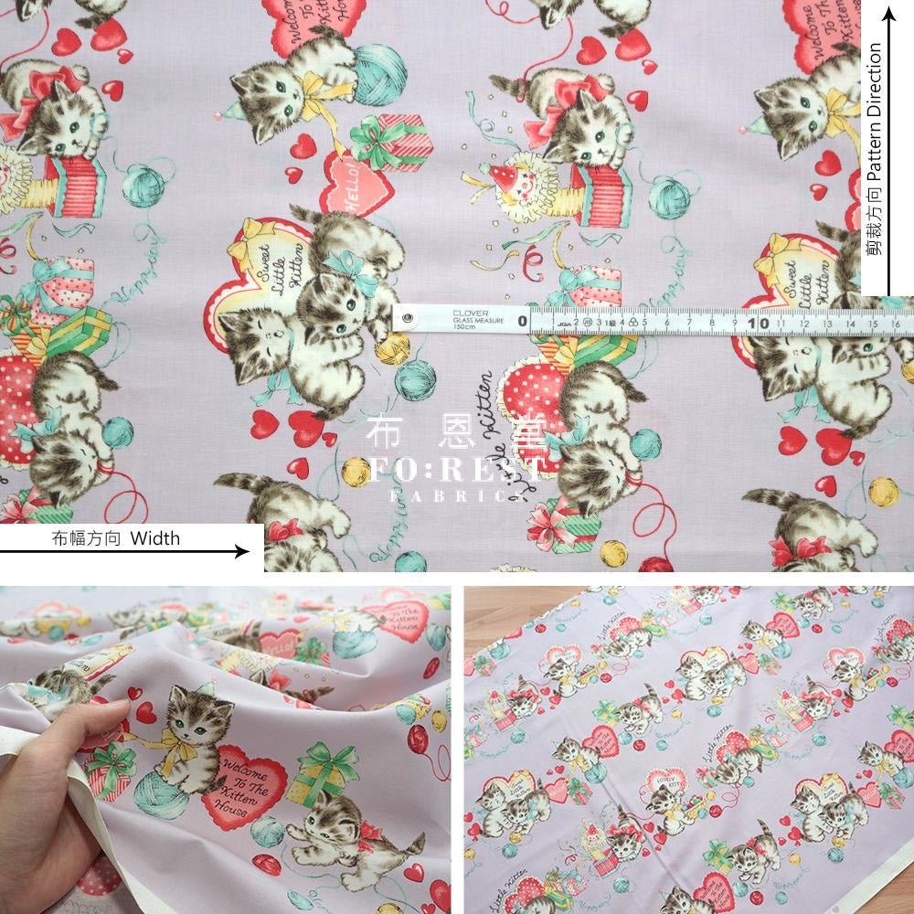 cotton - Dear Little World - Cats Heart fabric - FO:REST Fabric 布恩堂Liberty fabrictana lawnjapanese fabricykk zipper