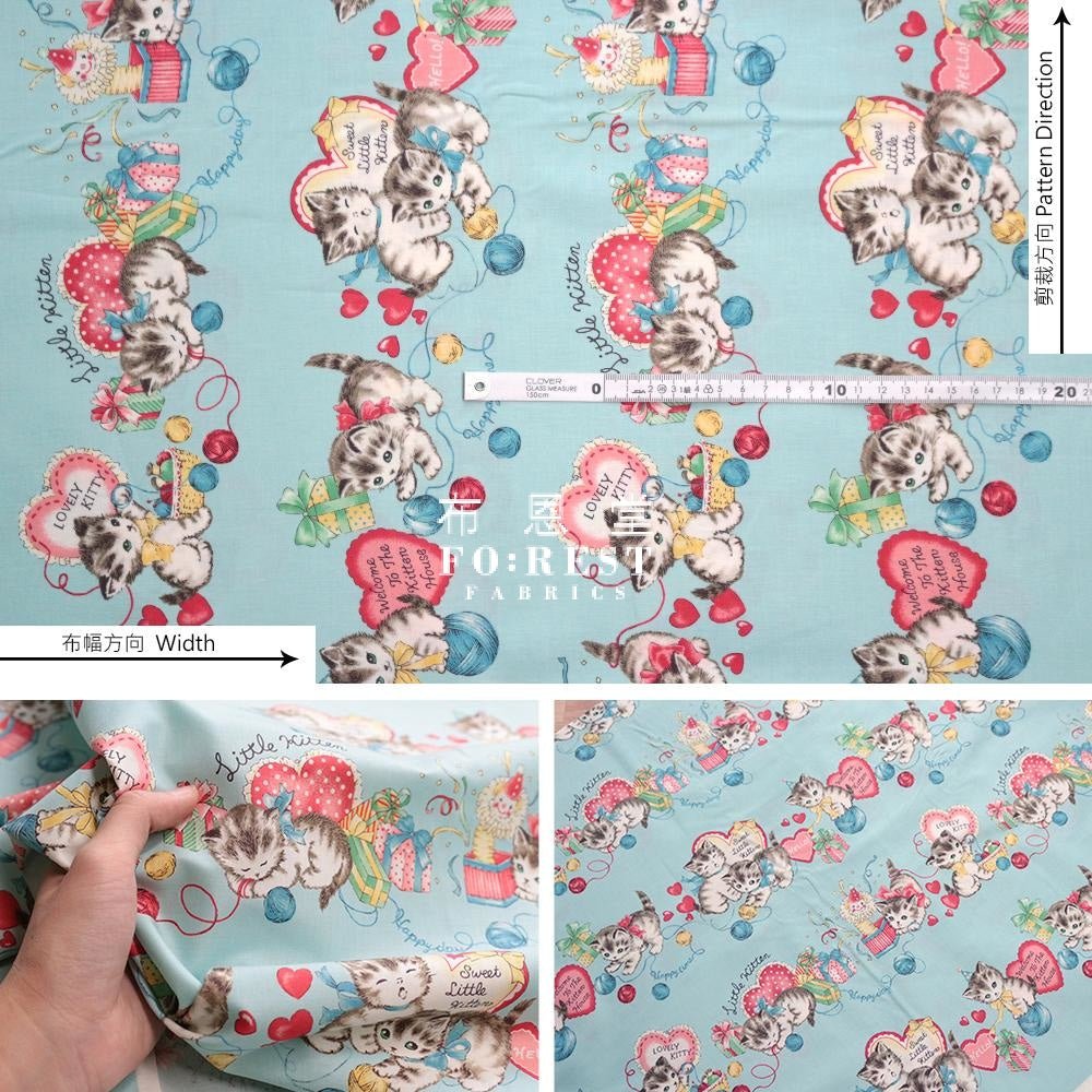 cotton - Dear Little World - Cats Heart fabric - FO:REST Fabric 布恩堂Liberty fabrictana lawnjapanese fabricykk zipper