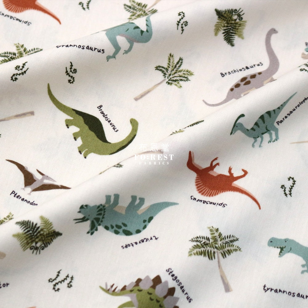 Cotton - Dinosaur Fabric Natural Cotton