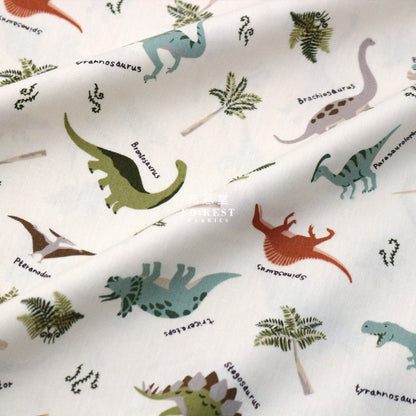 cotton - Dinosaur fabric Natural - FO:REST Fabric 布恩堂Liberty fabrictana lawnjapanese fabricykk zipper