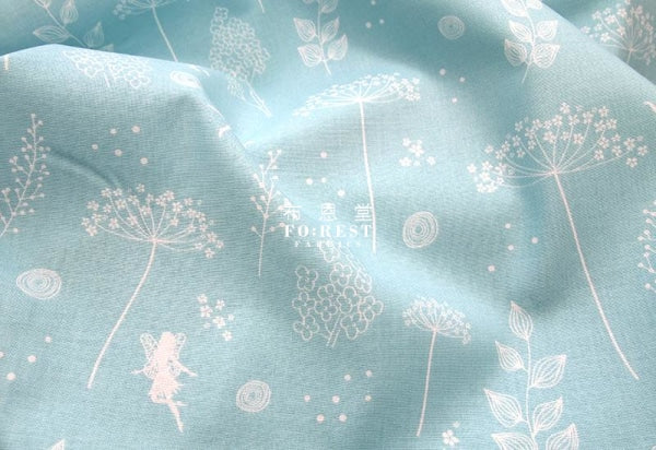 cotton - Dorothys Journey Wildflowers Mint fabric - forest-fabric