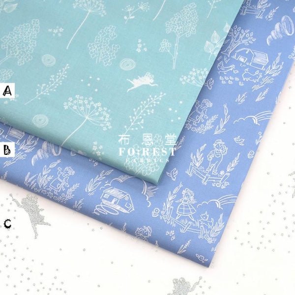 cotton - Dorothys Journey Wildflowers Mint fabric - FO:REST Fabric 布恩堂Liberty fabrictana lawnjapanese fabricykk zipper