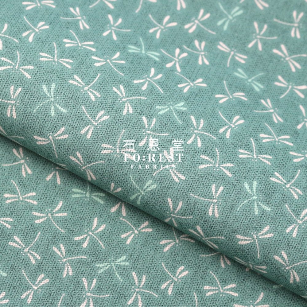 cotton - Dragonfly Green fabric - FO:REST Fabric 布恩堂Liberty fabrictana lawnjapanese fabricykk zipper