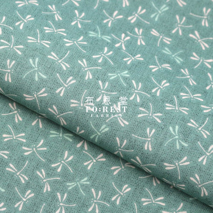 cotton - Dragonfly Green fabric - FO:REST Fabric 布恩堂Liberty fabrictana lawnjapanese fabricykk zipper