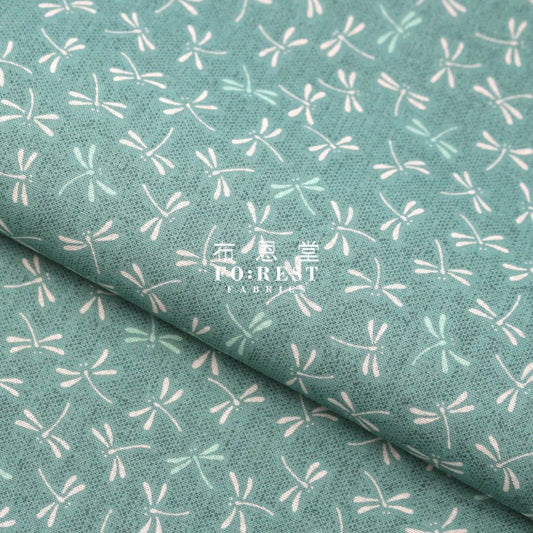 cotton - Dragonfly Green fabric - FO:REST Fabric 布恩堂Liberty fabrictana lawnjapanese fabricykk zipper