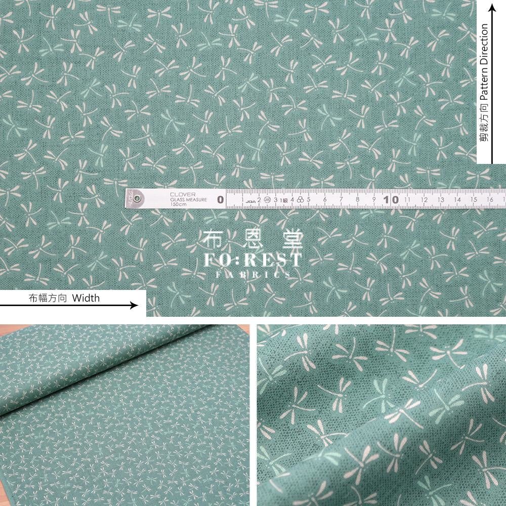 cotton - Dragonfly Green fabric - FO:REST Fabric 布恩堂Liberty fabrictana lawnjapanese fabricykk zipper