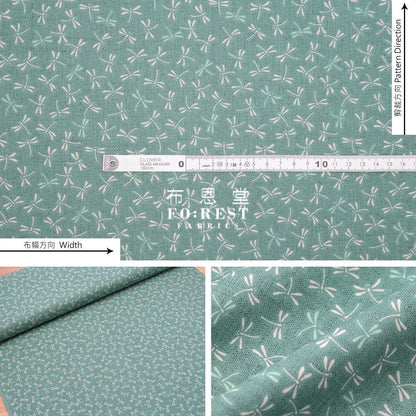 cotton - Dragonfly Green fabric - FO:REST Fabric 布恩堂Liberty fabrictana lawnjapanese fabricykk zipper
