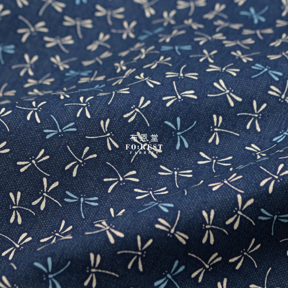 Cotton - Dragonfly Navy Fabric