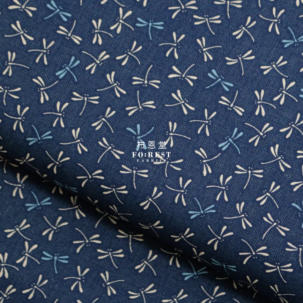 cotton - Dragonfly NAVY fabric - FO:REST Fabric 布恩堂Liberty fabrictana lawnjapanese fabricykk zipper