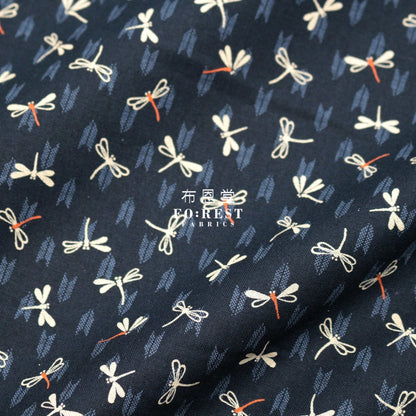Cotton - Dragonfly Navy Fabric