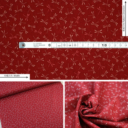 cotton - Dragonfly Red fabric - FO:REST Fabric 布恩堂Liberty fabrictana lawnjapanese fabricykk zipper