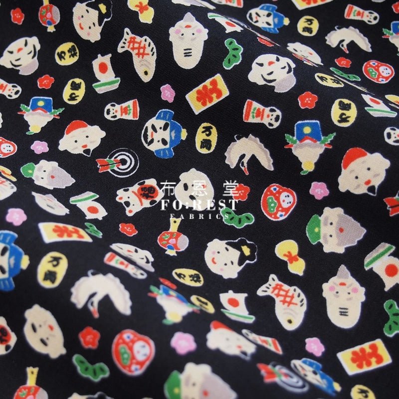 cotton - Eight Immortals treasure 八仙寶物 fabric - FO:REST Fabric 布恩堂Liberty fabrictana lawnjapanese fabricykk zipper