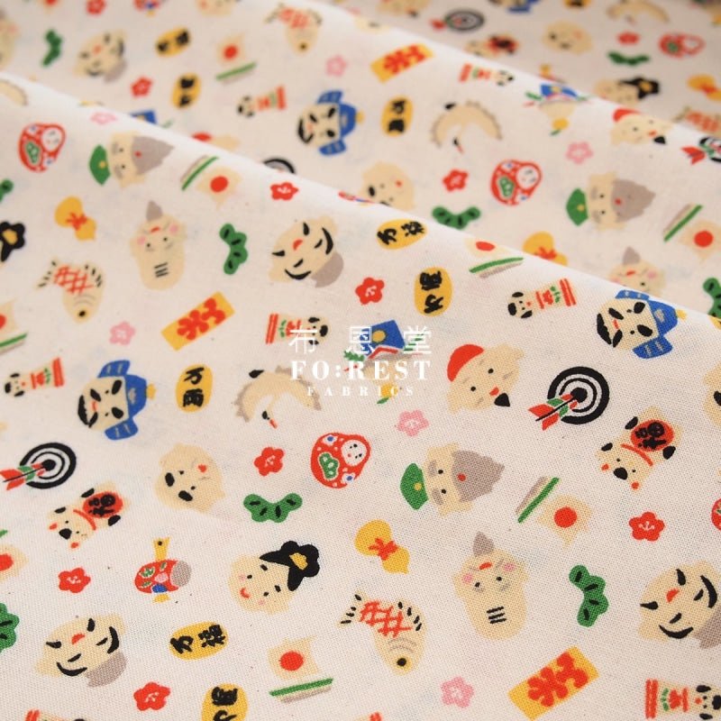 cotton - Eight Immortals treasure 八仙寶物 fabric - FO:REST Fabric 布恩堂Liberty fabrictana lawnjapanese fabricykk zipper