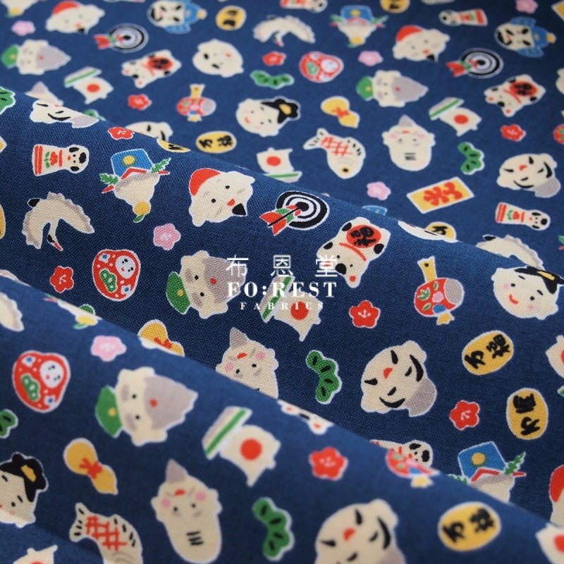cotton - Eight Immortals treasure 八仙寶物 fabric - FO:REST Fabric 布恩堂Liberty fabrictana lawnjapanese fabricykk zipper