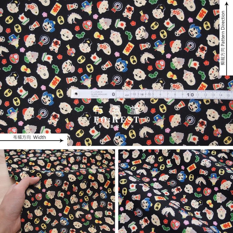 cotton - Eight Immortals treasure 八仙寶物 fabric - FO:REST Fabric 布恩堂Liberty fabrictana lawnjapanese fabricykk zipper