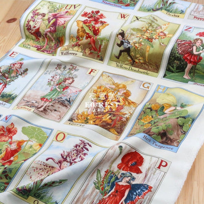 cotton - Fairies ALPHABET PANEL fabric - FO:REST Fabric 布恩堂Liberty fabrictana lawnjapanese fabricykk zipper