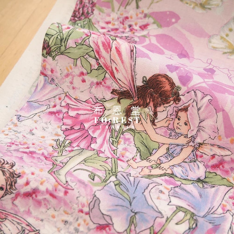 Cotton - Fairy Petal Fairies Fabric Pink