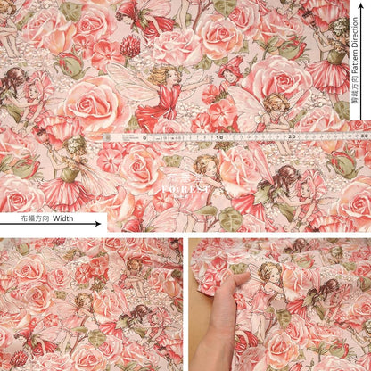 cotton - Fairy Rose Fairies fabric - forestfabric 布恩堂