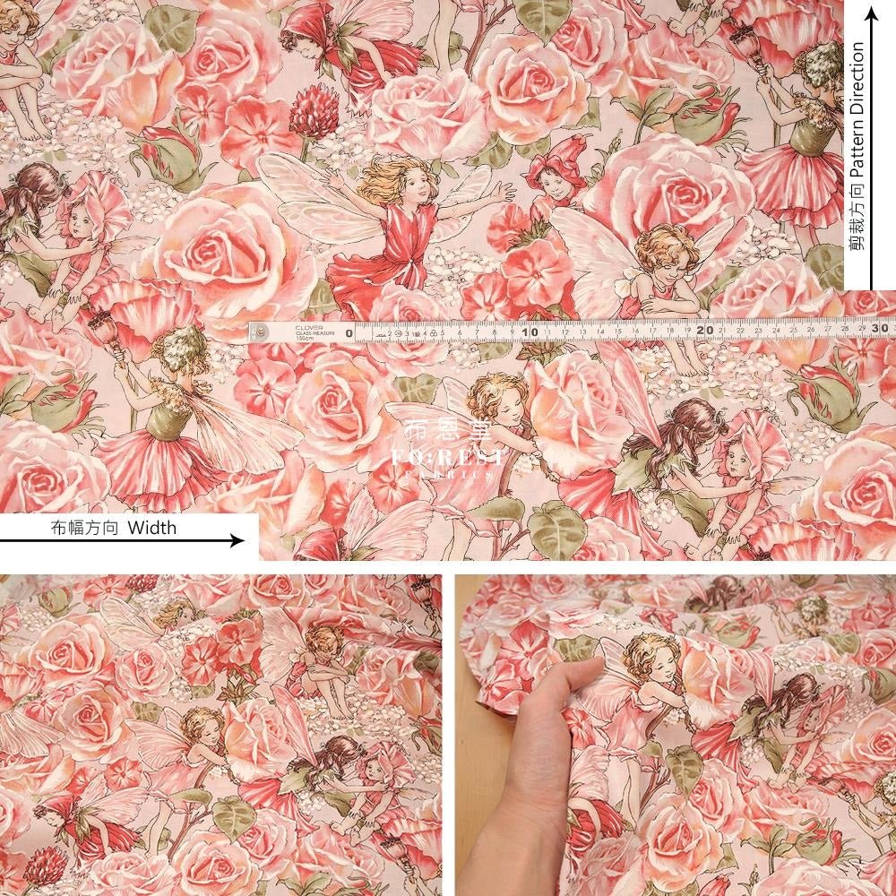 cotton - Fairy Rose Fairies fabric - FO:REST Fabric 布恩堂Liberty fabrictana lawnjapanese fabricykk zipper