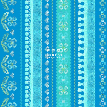 cotton - Favorite Fringe Fabric Blue - FO:REST Fabric 布恩堂Liberty fabrictana lawnjapanese fabricykk zipper