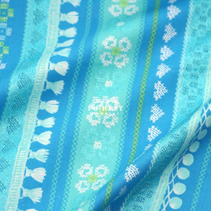 cotton - Favorite Fringe Fabric Blue - FO:REST Fabric 布恩堂Liberty fabrictana lawnjapanese fabricykk zipper