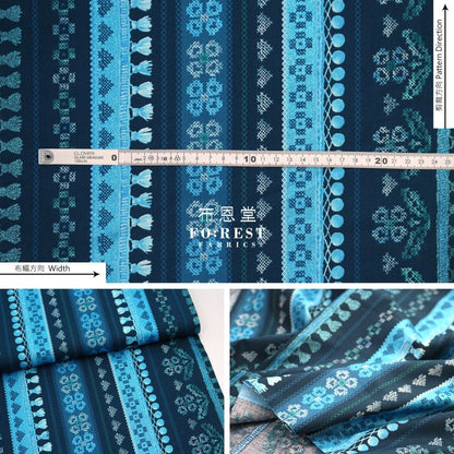 cotton - Favorite Fringe Fabric Navy - FO:REST Fabric 布恩堂Liberty fabrictana lawnjapanese fabricykk zipper