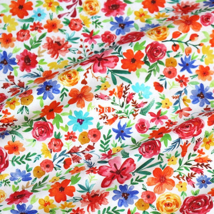 cotton - Flower Joy Little Forest fabric White - FO:REST Fabric 布恩堂Liberty fabrictana lawnjapanese fabricykk zipper