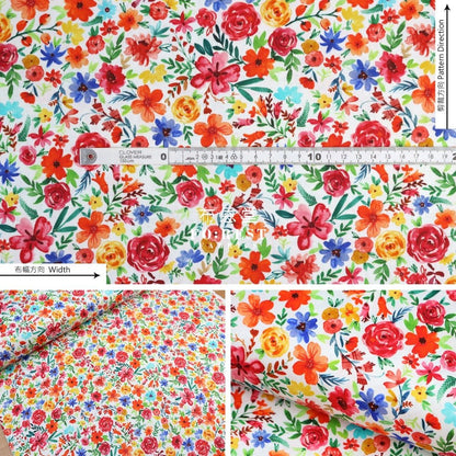 cotton - Flower Joy Little Forest fabric White - FO:REST Fabric 布恩堂Liberty fabrictana lawnjapanese fabricykk zipper
