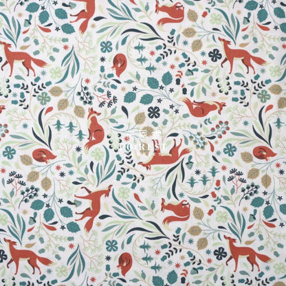 cotton - Foxy time fabric - FO:REST Fabric 布恩堂Liberty fabrictana lawnjapanese fabricykk zipper