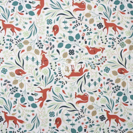 cotton - Foxy time fabric - FO:REST Fabric 布恩堂Liberty fabrictana lawnjapanese fabricykk zipper