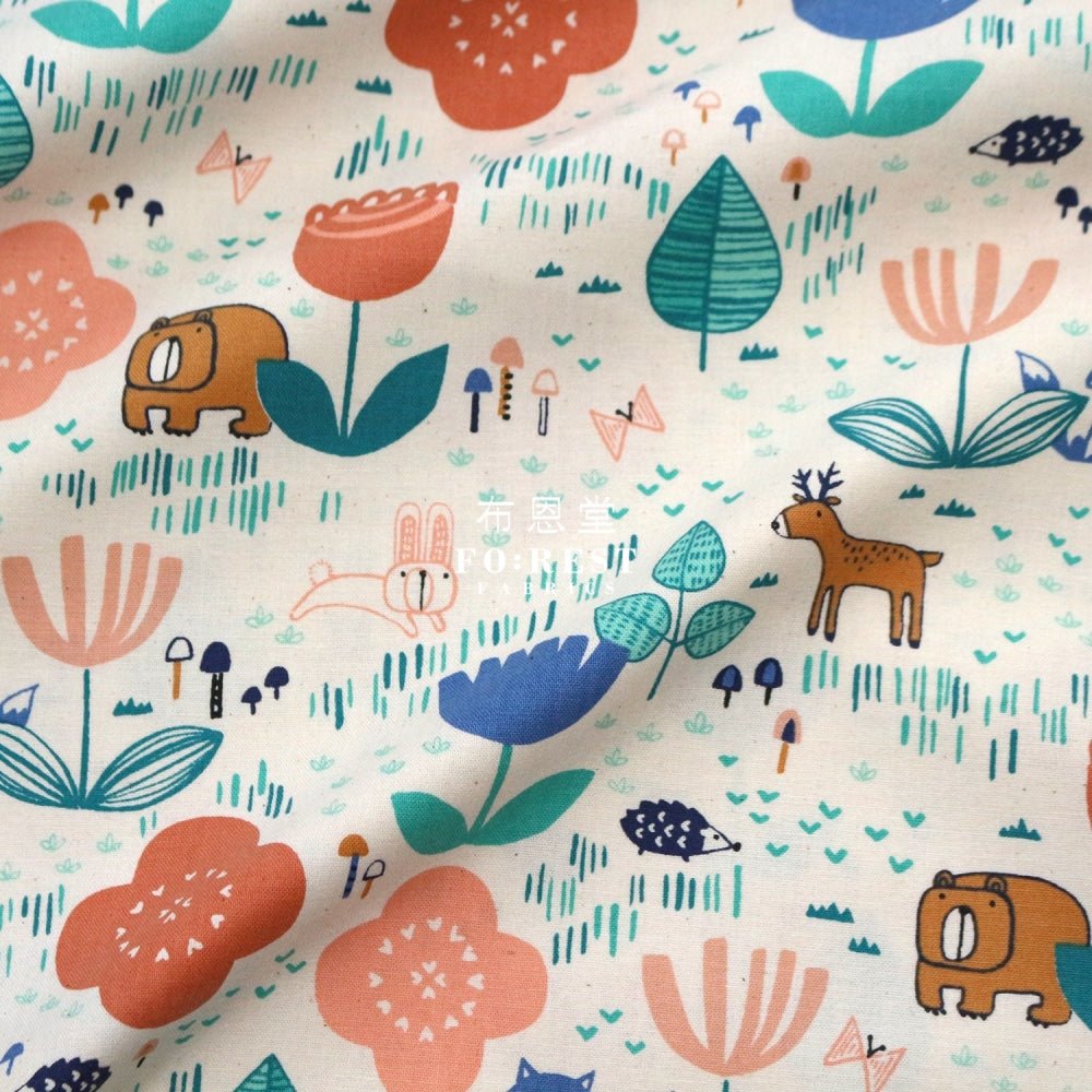 cotton - Freindship fabric Peach - FO:REST Fabric 布恩堂Liberty fabrictana lawnjapanese fabricykk zipper