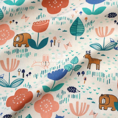 cotton - Freindship fabric Peach - FO:REST Fabric 布恩堂Liberty fabrictana lawnjapanese fabricykk zipper
