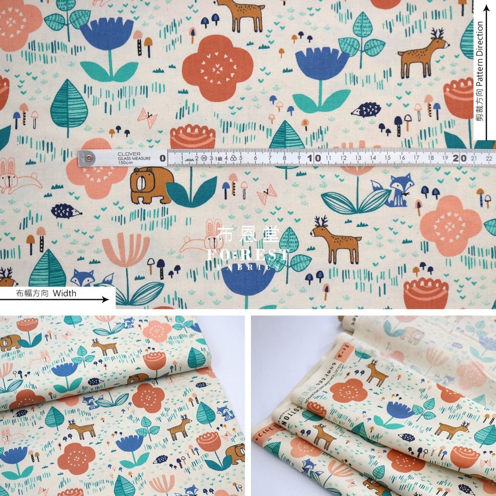 cotton - Freindship fabric Peach - FO:REST Fabric 布恩堂Liberty fabrictana lawnjapanese fabricykk zipper