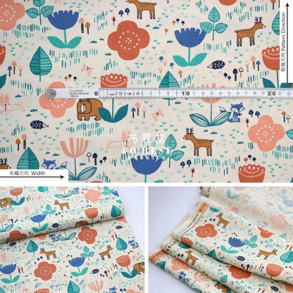 cotton - Freindship fabric Peach - FO:REST Fabric 布恩堂Liberty fabrictana lawnjapanese fabricykk zipper