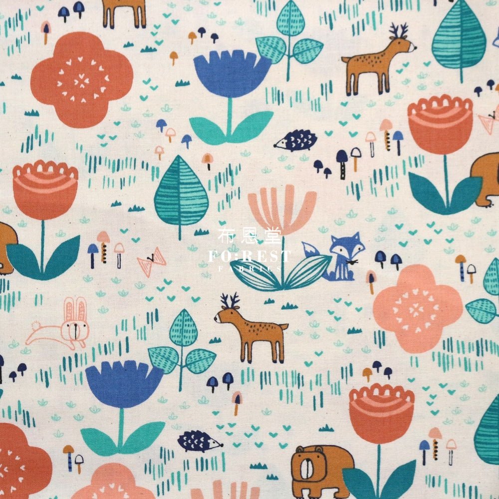 cotton - Freindship fabric Peach - FO:REST Fabric 布恩堂Liberty fabrictana lawnjapanese fabricykk zipper