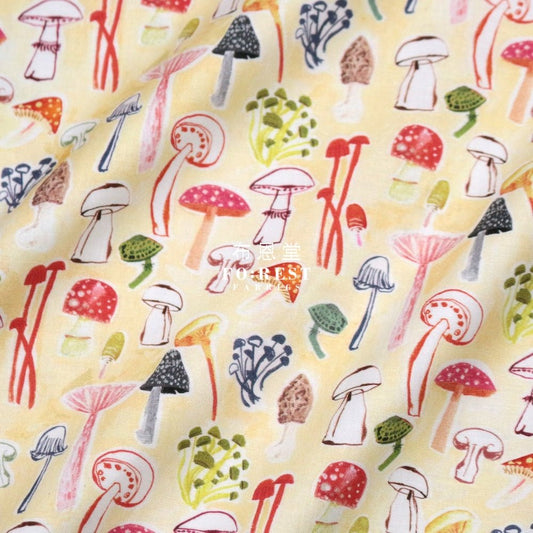 cotton - Funghi Mushrooms fabric - FO:REST Fabric 布恩堂Liberty fabrictana lawnjapanese fabricykk zipper