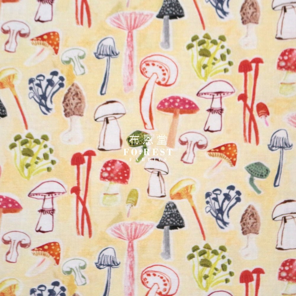 cotton - Funghi Mushrooms fabric - FO:REST Fabric 布恩堂Liberty fabrictana lawnjapanese fabricykk zipper