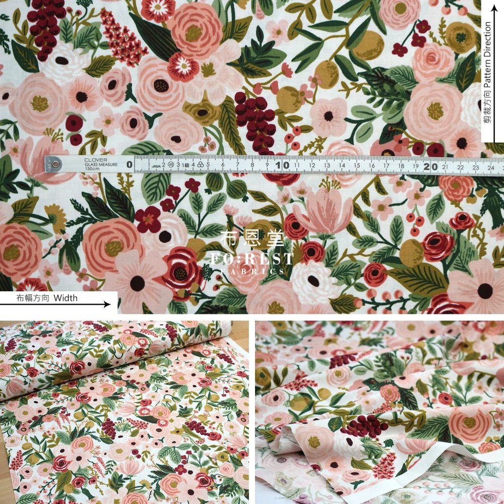 cotton - Garden Party Big Rose fabric - FO:REST Fabric 布恩堂Liberty fabrictana lawnjapanese fabricykk zipper
