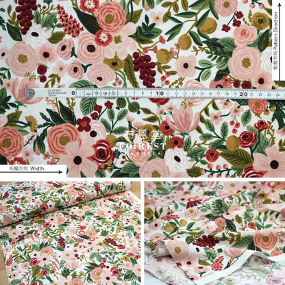 cotton - Garden Party Big Rose fabric - FO:REST Fabric 布恩堂Liberty fabrictana lawnjapanese fabricykk zipper