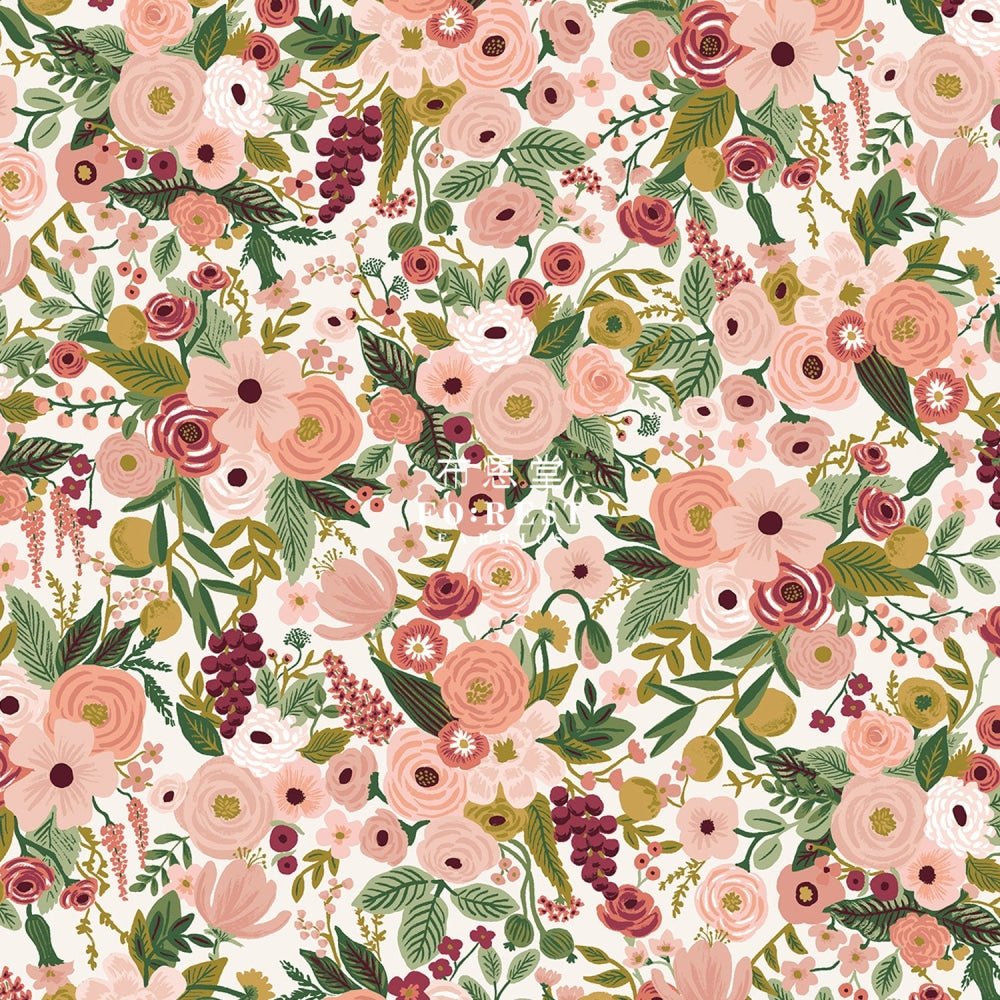 cotton - Garden Party Small Rose fabric - FO:REST Fabric 布恩堂Liberty fabrictana lawnjapanese fabricykk zipper