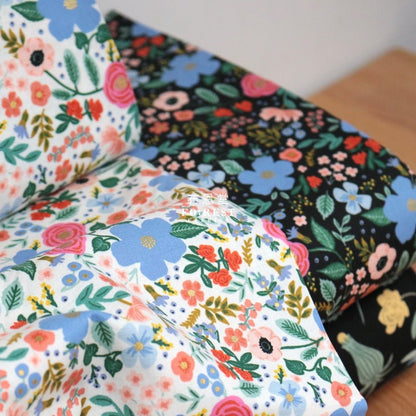 cotton - Garden Party Wild RoseFlower fabric Black - FO:REST Fabric 布恩堂Liberty fabrictana lawnjapanese fabricykk zipper