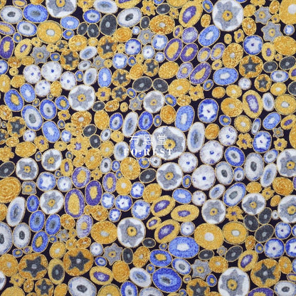 cotton - Gustav Klimt Jewel Ovals Metallic fabric Violet - FO:REST Fabric 布恩堂Liberty fabrictana lawnjapanese fabricykk zipper