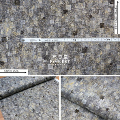 cotton - Gustav Klimt Squares Metallic fabric Black - FO:REST Fabric 布恩堂Liberty fabrictana lawnjapanese fabricykk zipper