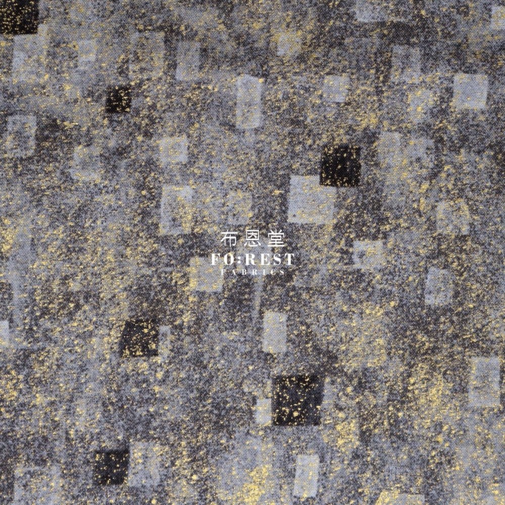 cotton - Gustav Klimt Squares Metallic fabric Black - FO:REST Fabric 布恩堂Liberty fabrictana lawnjapanese fabricykk zipper