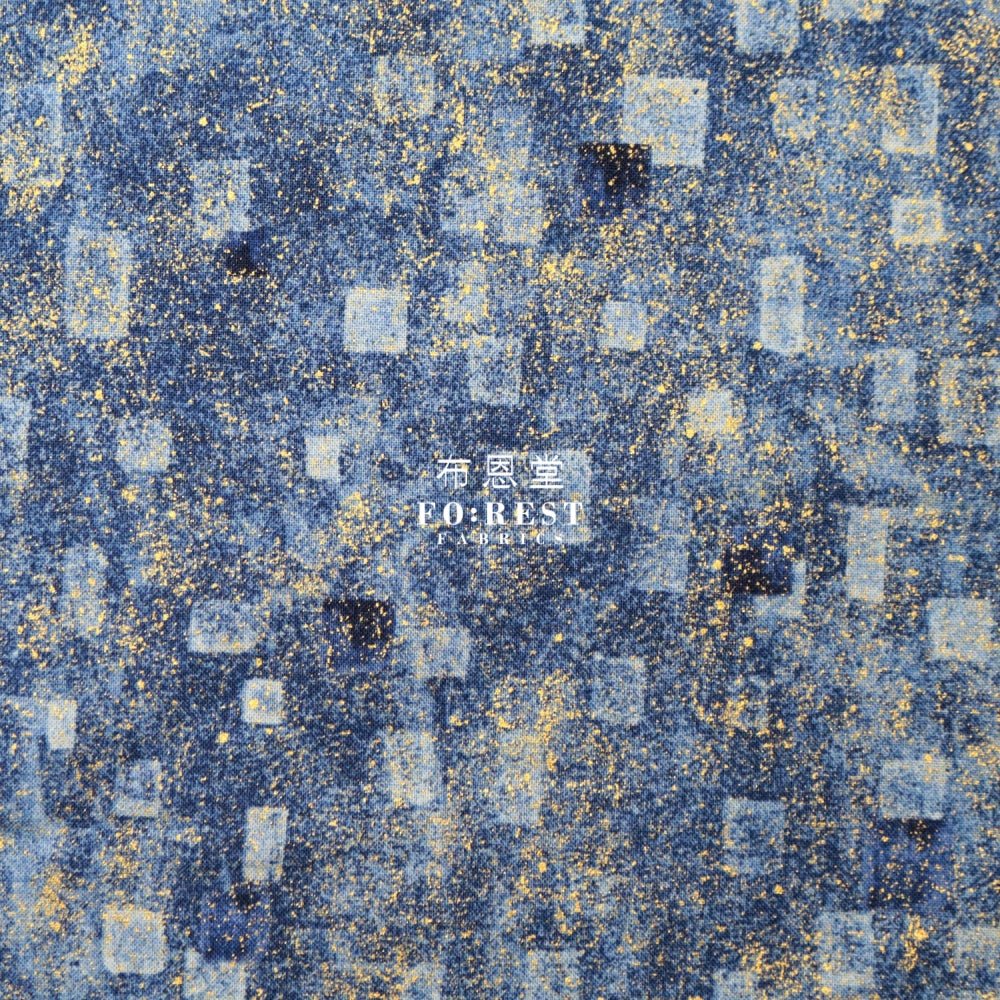 cotton - Gustav Klimt Squares Metallic fabric Blue - FO:REST Fabric 布恩堂Liberty fabrictana lawnjapanese fabricykk zipper
