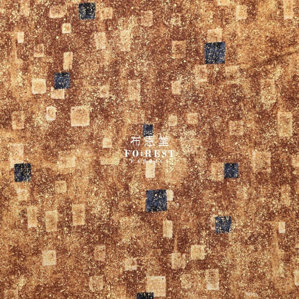 cotton - Gustav Klimt Squares Metallic fabric GoldBlack - FO:REST Fabric 布恩堂Liberty fabrictana lawnjapanese fabricykk zipper