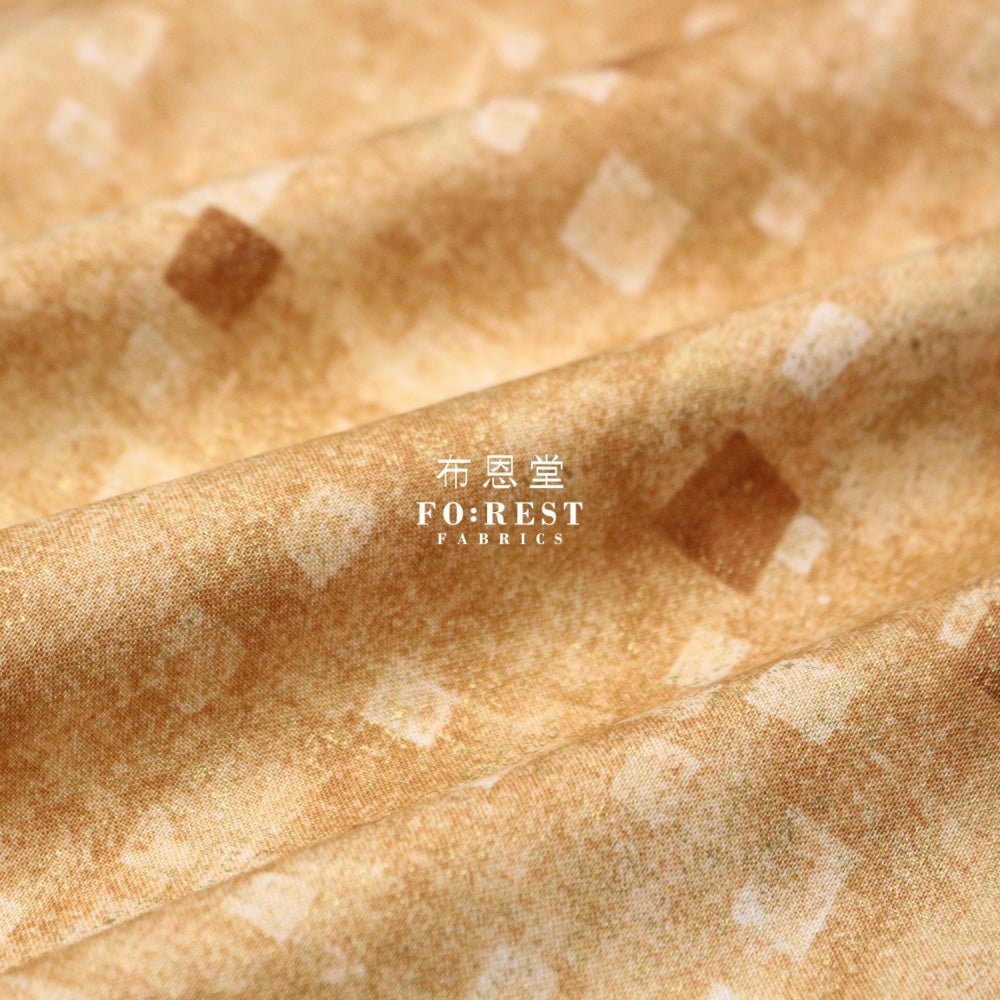 cotton - Gustav Klimt Squares Metallic fabric LT.Gold - FO:REST Fabric 布恩堂Liberty fabrictana lawnjapanese fabricykk zipper