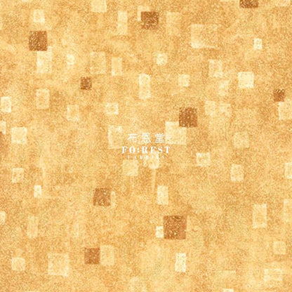 cotton - Gustav Klimt Squares Metallic fabric LT.Gold - FO:REST Fabric 布恩堂Liberty fabrictana lawnjapanese fabricykk zipper