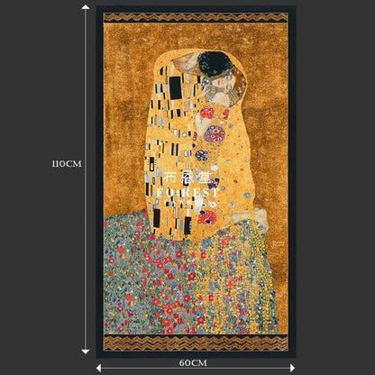 cotton - Gustav Klimt The kiss Metallic Panel fabric - FO:REST Fabric 布恩堂Liberty fabrictana lawnjapanese fabricykk zipper